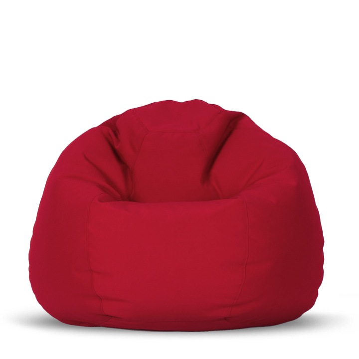 Topcho babzsákfotel Apple bevont szövet, piros, kivehető tasak töltött polisztirol gyöngyökkel