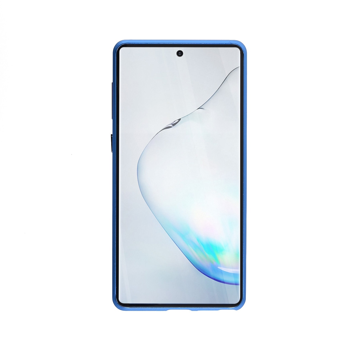 Husa magnetica 360° pentru Samsung Note 10, Fashion Case, Aluminiu/Sticla, Albastru