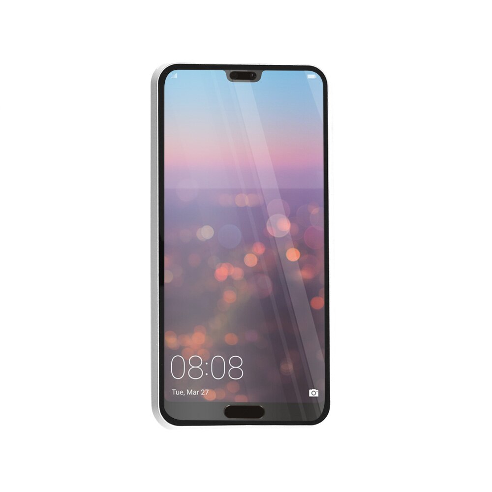 Carcasa magnetica pentru Huawei P20, Sticla, 360 °, Argintiu