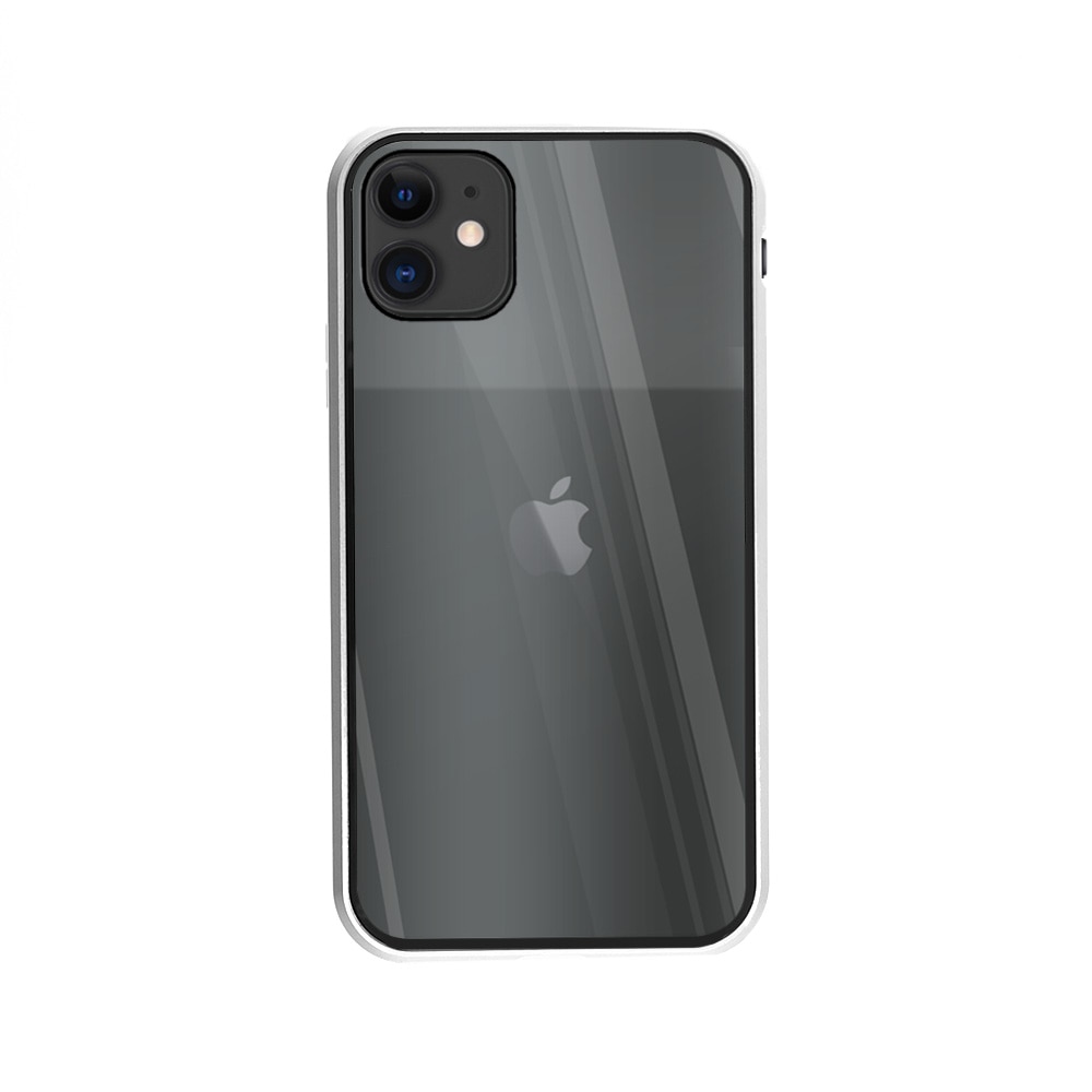 Магнитен 360° Калъф за iPhone 11 от две алуминиеви части със стъкло ...
