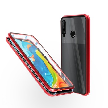 Husa magnetica 360° pentru Huawei P30 Lite, Fashion Case, Aluminiu/Sticla, Rosu Husa magnetica 360° pentru Huawei P30 Lite, Fashion Case, Aluminiu/Sticla, Rosu