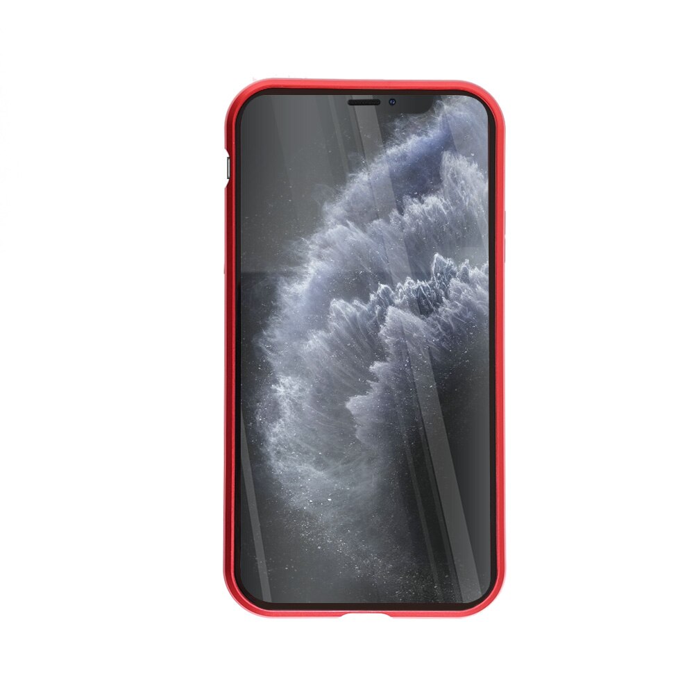 Carcasa magnetica pentru iPhone 11 Pro, Sticla, 360 °, Rosu