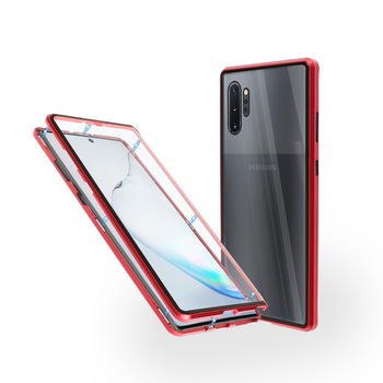 Carcasa magnetica pentru Samsung Note 10 Plus, Sticla, 360 °, Rosu Carcasa magnetica pentru Samsung Note 10 Plus, Sticla, 360 °, Rosu