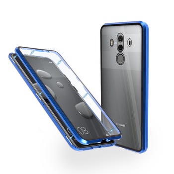 Carcasa magnetica pentru Huawei Mate 10 Pro, Sticla, 360 °, Albastru Carcasa magnetica pentru Huawei Mate 10 Pro, Sticla, 360 °, Albastru
