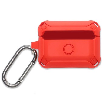 Carcasa din policarbonat cu carabina pentru Apple Airpods Pro , 4smarts HardShell, rosu Carcasa din policarbonat cu carabina pentru Apple Airpods Pro , 4smarts HardShell, rosu