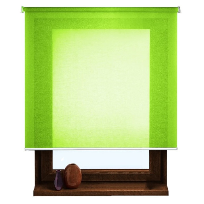 Rolete textile Top Design NS-4, Rulou semi-transparent, culoare verde, dimensiuni panza 75 cm x 160 cm