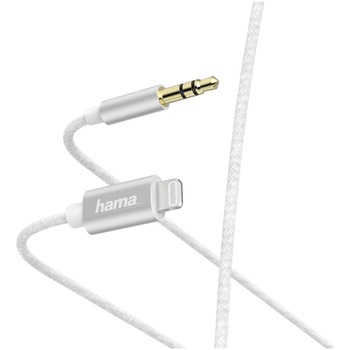 Cablu audio Hama Lightning 3.5mm la jack 1.0 m, Alb Cablu audio Hama Lightning 3.5mm la jack 1.0 m, Alb