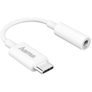 Adaptor Hama USB-C la audio jack de 3.5mm, Alb Adaptor Hama USB-C la audio jack de 3.5mm, Alb