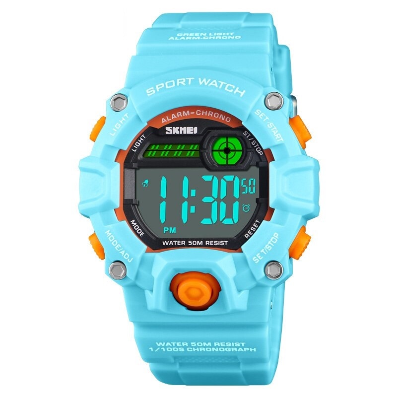 Ceas pentru copii SKMEI ShoXX, Alarma, Cronograf, Albastru deschis