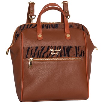 Rucsac din piele ecologica Elizabeth George, Kelly Series, 27.5x12x30 cm, Taba Rucsac din piele ecologica Elizabeth George, Kelly Series, 27.5x12x30 cm, Taba