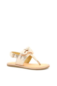 Mod8 kids, Sandale slingback de piele cu model innodat, Auriu, 38 EU Mod8 kids, Sandale slingback de piele cu model innodat, Auriu, 38 EU