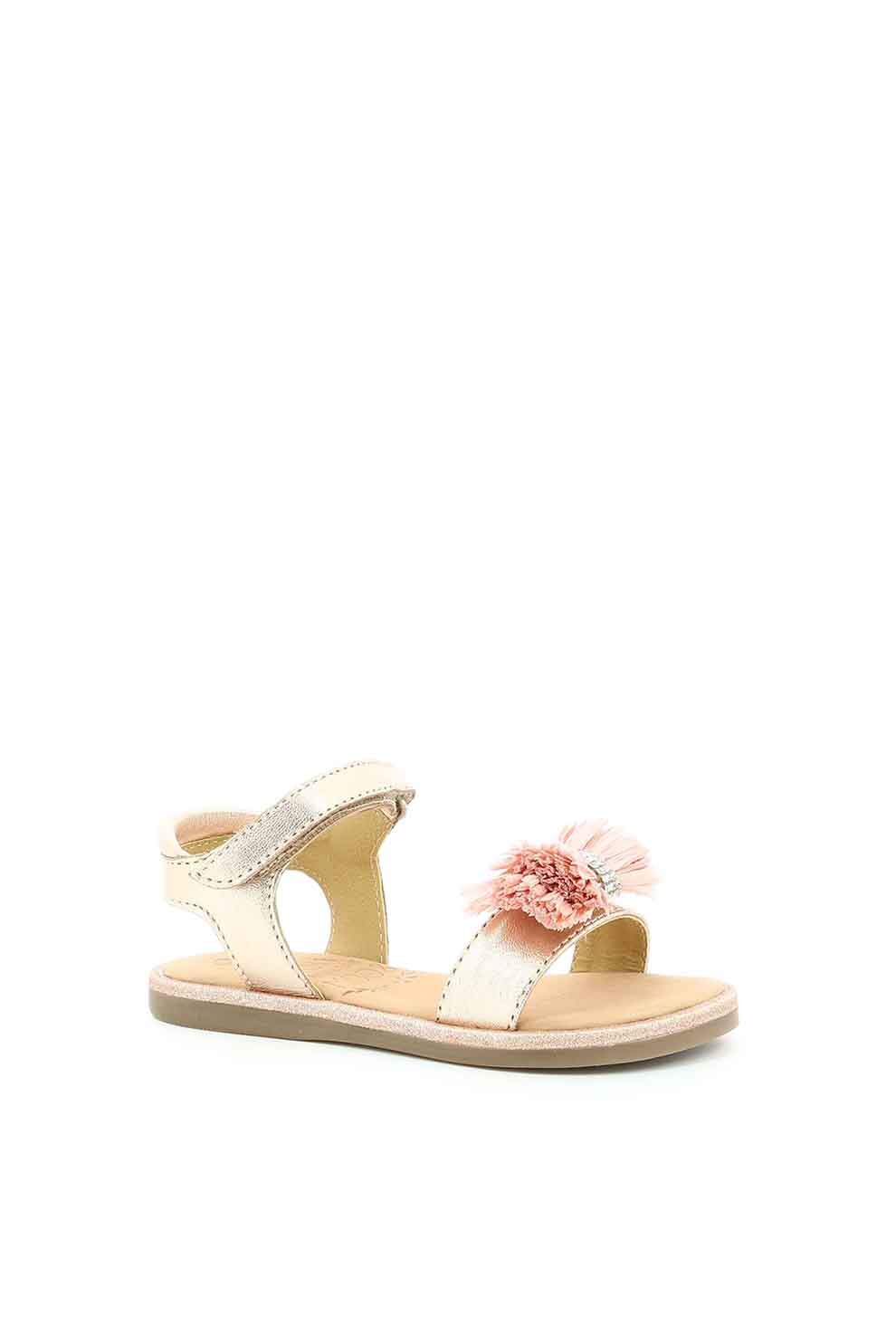 Mod8 kids, Sandale de piele si piele ecologica cu aspect metalizat, Auriu