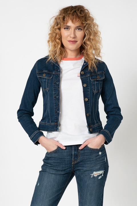 Lee, Jacheta slim fit din denim RiderL541LTGE, Bleumarin, XS
