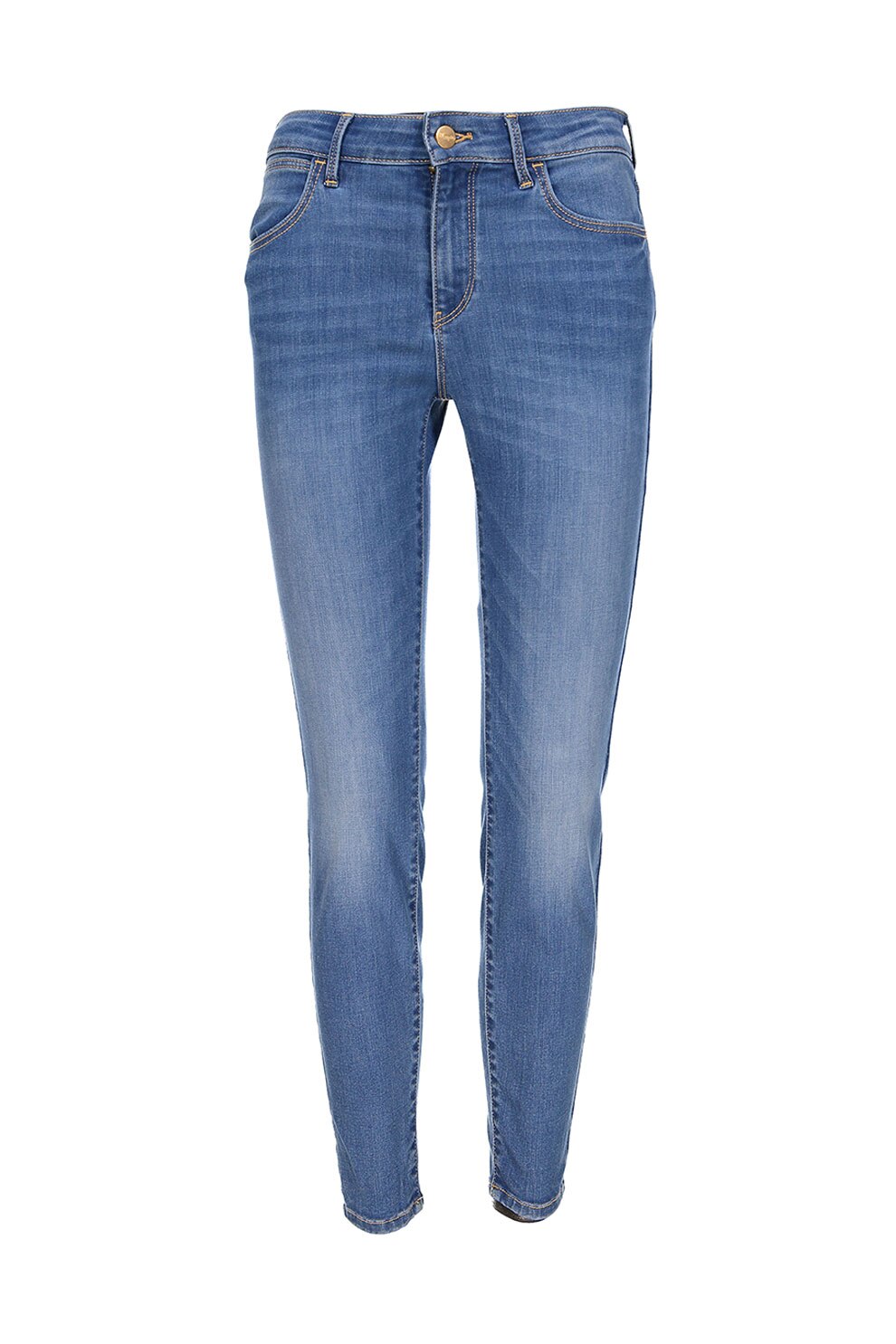 Wrangler, Blugi crop skinny, Albastru, W25-L32