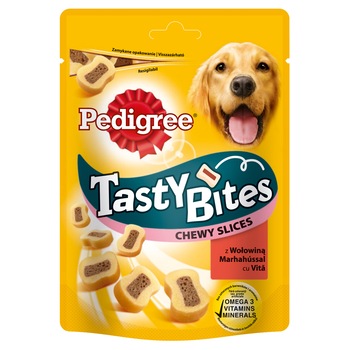Recompense pentru caini Pedigree TastyBites Feliute Gumate, 155g Recompense pentru caini Pedigree TastyBites Feliute Gumate, 155g