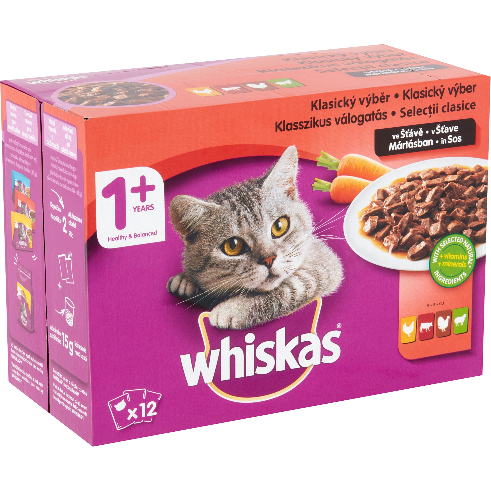Whiskas nedves alutasakos macskaeledel, húsoszöldséges mártásban