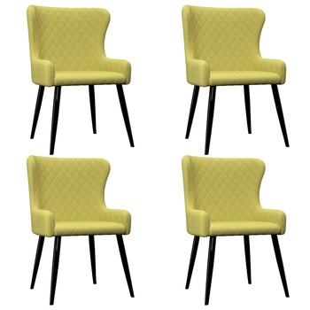 Set 4 scaune bucatarie, vidaXL, Textil/Otel, 60 x 55 x 84 cm, Verde Set 4 scaune bucatarie, vidaXL, Textil/Otel, 60 x 55 x 84 cm, Verde
