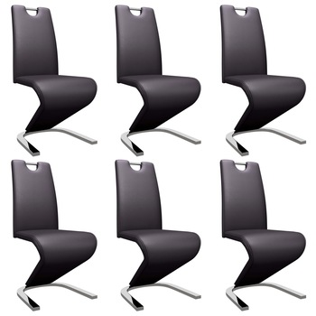 Set de 6 scaune de bucatarie, vidaXL, Maro inchis, 45 x 62 x 102cm