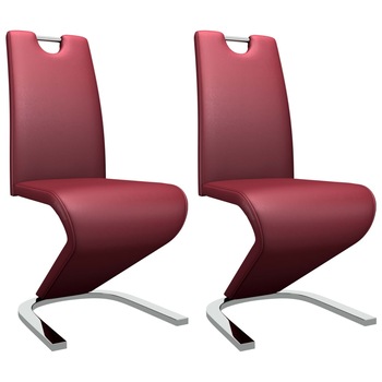 Set 2 scaune bucatarie / living, vidaXL, model zig-zag, Grena, 45 x 62 x 102cm
