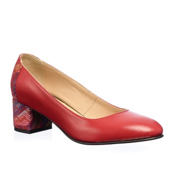 Pantofi dama din piele naturala - Rosu cu Mozaic - A7 RM Pantofi dama din piele naturala - Rosu cu Mozaic - A7 RM