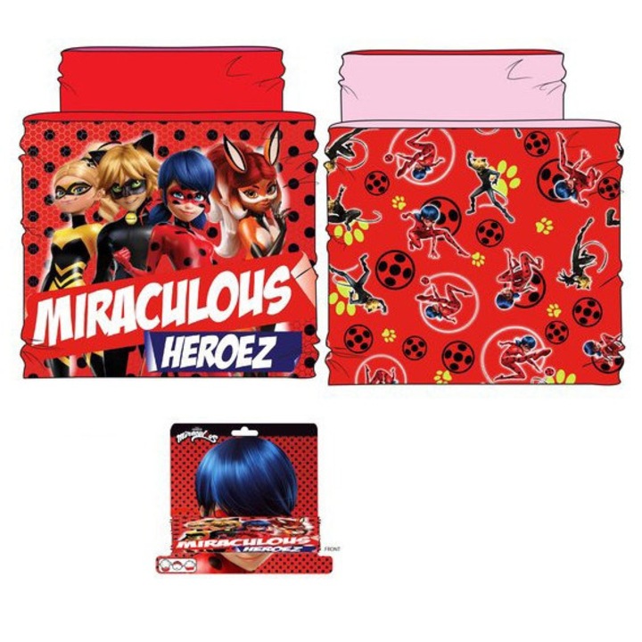 Eșarfă pentru copii Miraculous Buburuza, tip tub