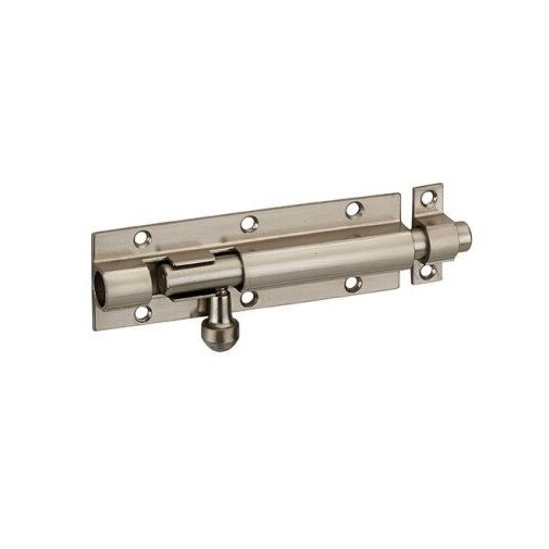 Zavor usa mobilier, aplicat, 100 mm, bolt rotund Ø 10 mm, nichel satinat