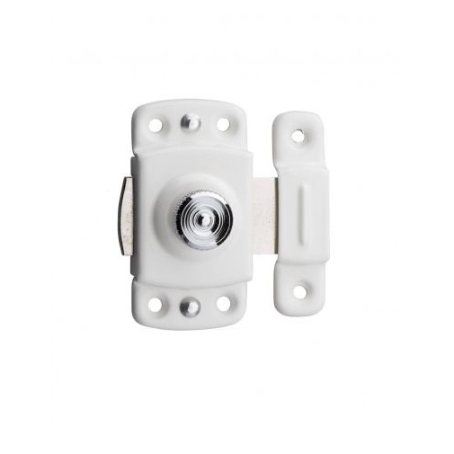 Incuietoare automata mobilier, 30 mm, alb lacuit