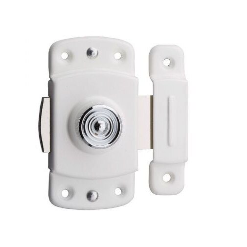 Incuietoare automata mobilier, 40 mm, alb lacuit