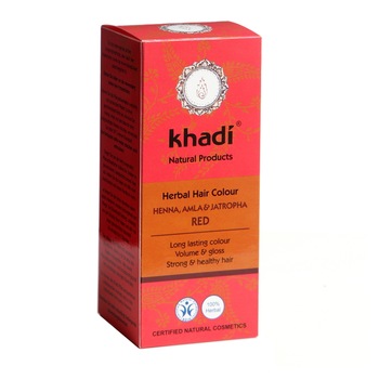 Vopsea henna cu amla si jatropha (Rosu) Khadi, 100gr Vopsea henna cu amla si jatropha (Rosu) Khadi, 100gr