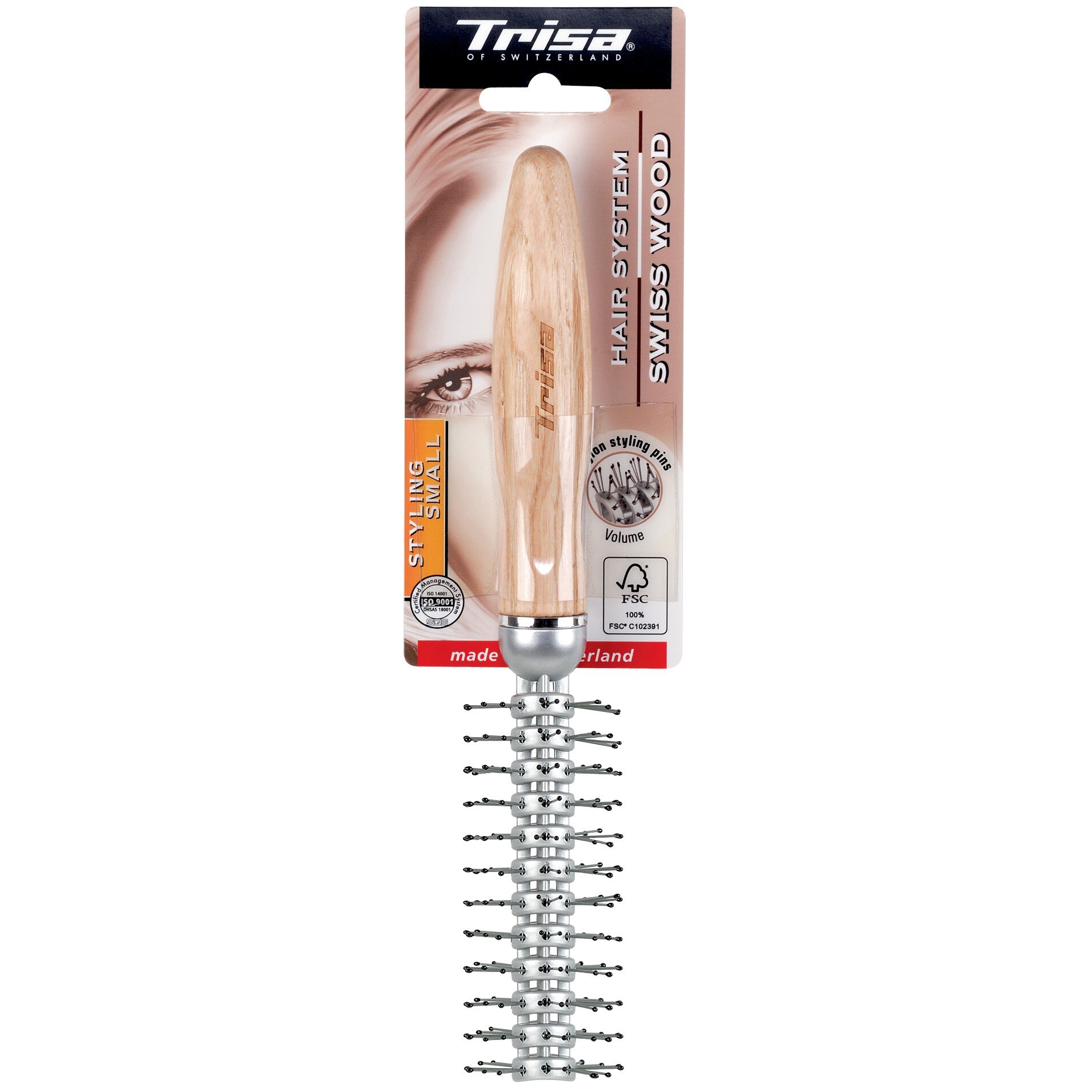 Perie pentru par Trisa Swiss Wood Styling Small, Cod 609978
