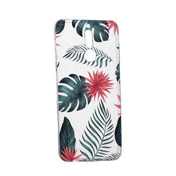 Husa de protectie, Flori tropicale, pentru LG K40 / K12 Plus, rezistenta la uzura, anti-alunecare, din silicon Premium, 497 Husa de protectie, Flori tropicale, pentru LG K40 / K12 Plus, rezistenta la uzura, anti-alunecare, din silicon Premium, 497
