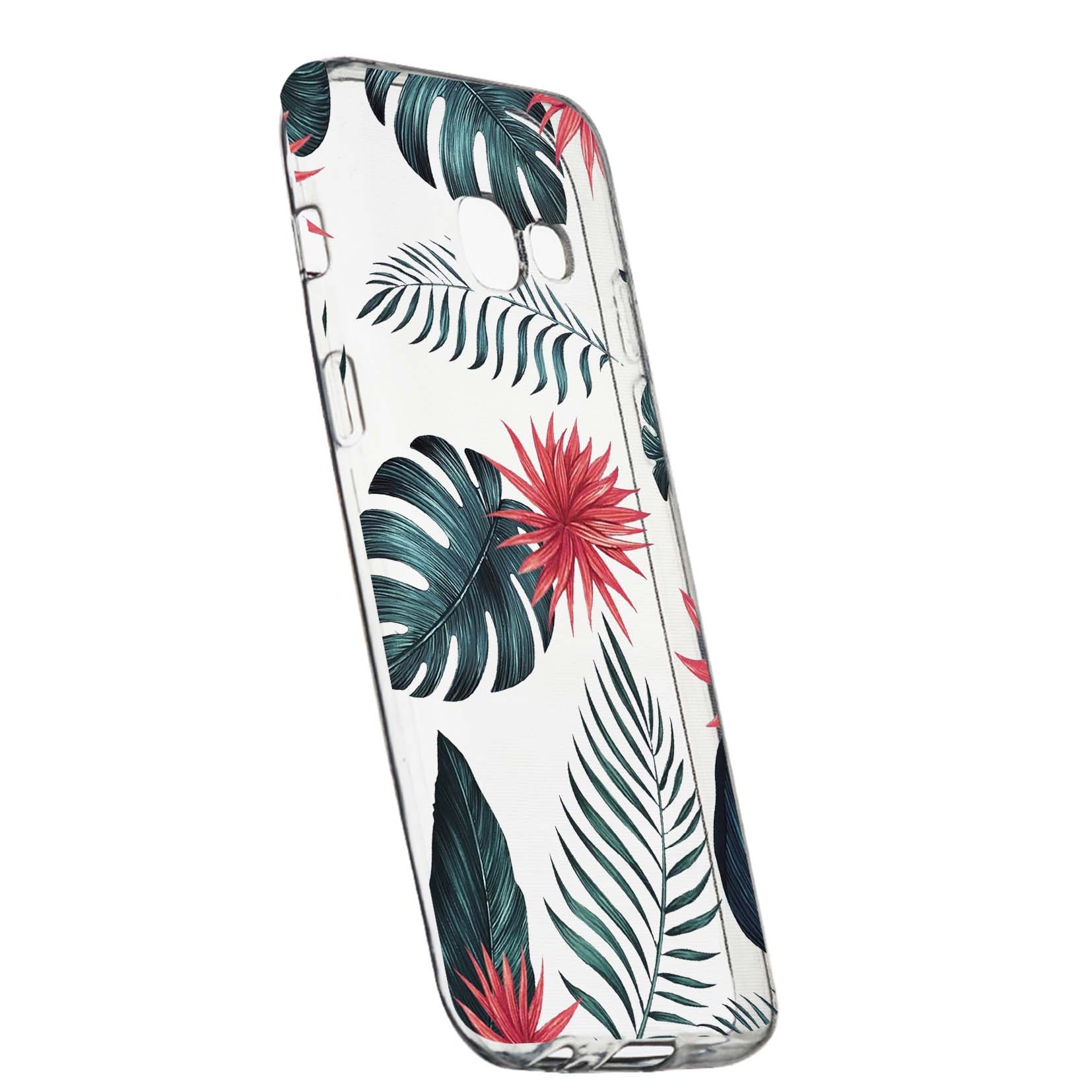 Husa de protectie, Flori tropicale, pentru Samsung Galaxy A5 2016, rezistenta la uzura, anti-alunecare, din silicon Premium, 497