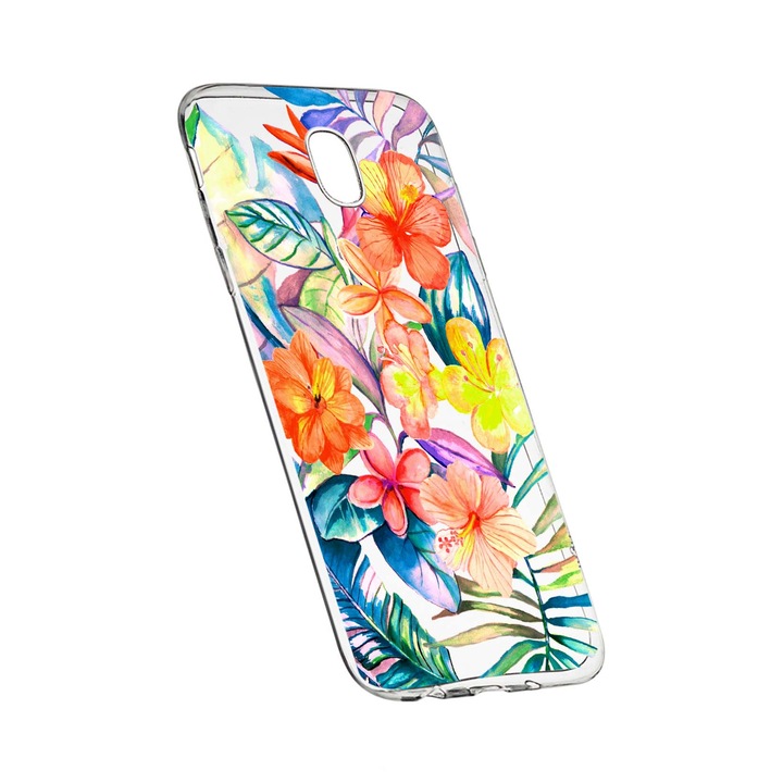 Szilikon védőtok, Trópusi virágok, Samsung Galaxy J3 2017, 498