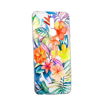 Husa de protectie, Flori tropicale, pentru LG K40 / K12 Plus, rezistenta la uzura, anti-alunecare, din silicon Premium, 498 Husa de protectie, Flori tropicale, pentru LG K40 / K12 Plus, rezistenta la uzura, anti-alunecare, din silicon Premium, 498