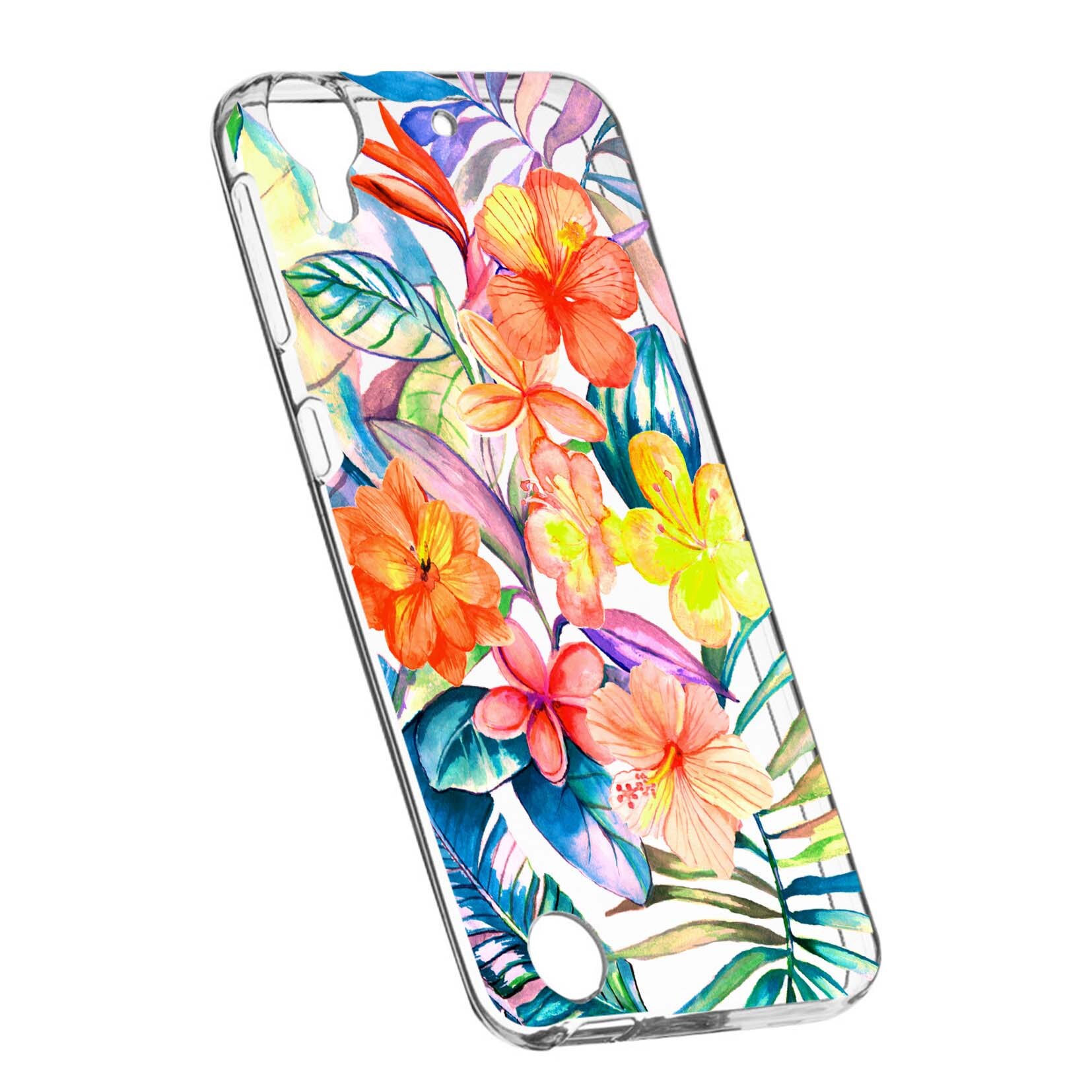 Husa de protectie, Flori tropicale, pentru HTC Desire 825 / 10 Lifestyle, rezistenta la uzura, anti-alunecare, din silicon Premium, 498