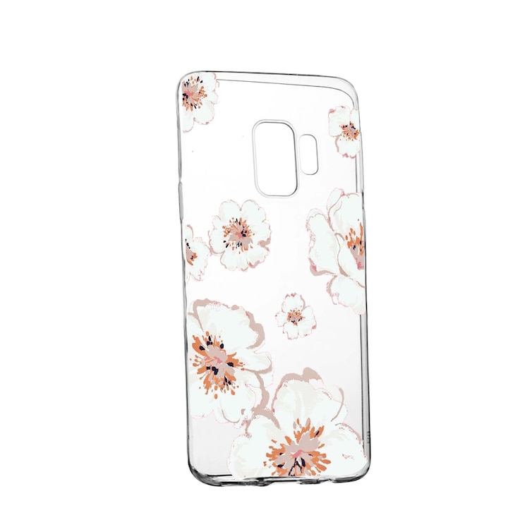 Husa de protectie, Flori, culorile de pastel, pentru Samsung Galaxy S9, rezistenta la uzura, anti-alunecare, din silicon Premium, 499