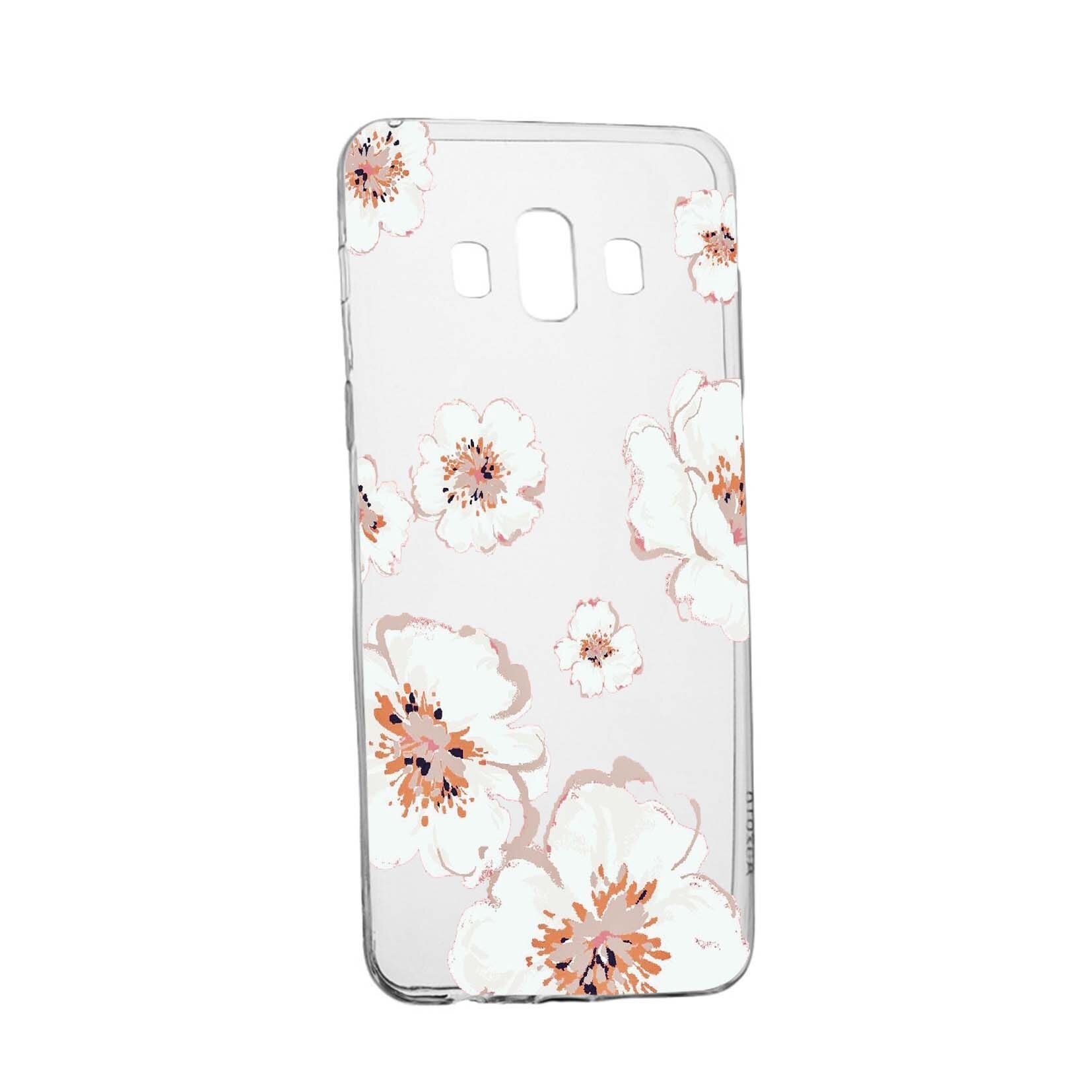 Husa de protectie, Flori, culorile de pastel, pentru Samsung Galaxy J6 Plus 2018, rezistenta la uzura, anti-alunecare, din silicon Premium, 499
