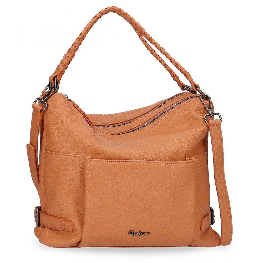 Geanta hobo Pepe Jeans Braid, maro