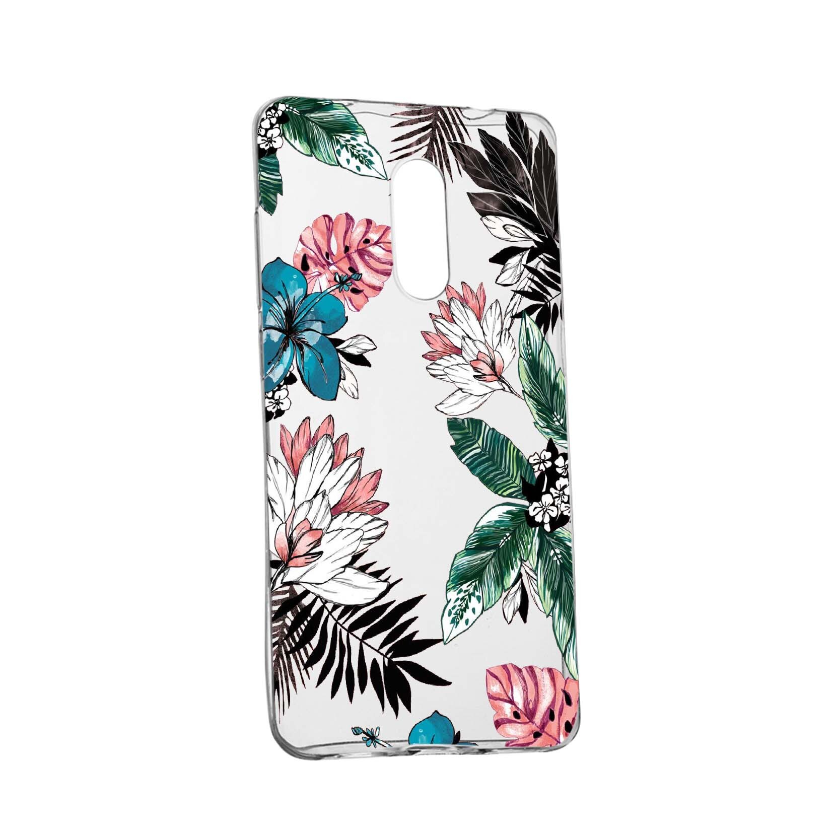 Husa de protectie, Flori tropicale, pentru Nokia 3.1 (2018), rezistenta la uzura, anti-alunecare, din silicon Premium, 500