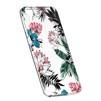 Husa de protectie, Flori tropicale, pentru HTC Desire 825 / 10 Lifestyle, rezistenta la uzura, anti-alunecare, din silicon Premium, 500 Husa de protectie, Flori tropicale, pentru HTC Desire 825 / 10 Lifestyle, rezistenta la uzura, anti-alunecare, din silicon Premium, 500