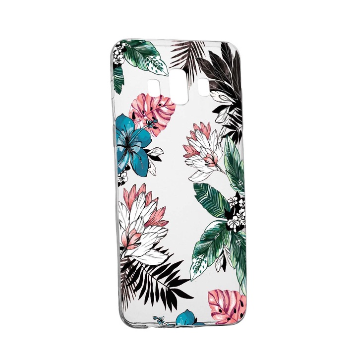 Husa de protectie, Flori tropicale, pentru Samsung Galaxy J6 Plus 2018, rezistenta la uzura, anti-alunecare, din silicon Premium, 500