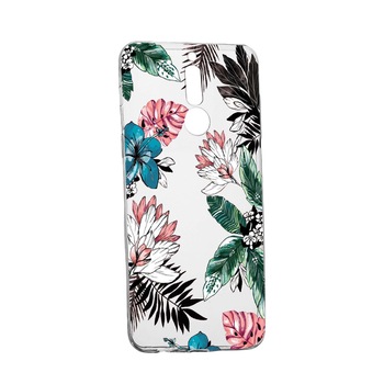 Husa de protectie, Flori tropicale, pentru LG K40 / K12 Plus, rezistenta la uzura, anti-alunecare, din silicon Premium, 500 Husa de protectie, Flori tropicale, pentru LG K40 / K12 Plus, rezistenta la uzura, anti-alunecare, din silicon Premium, 500