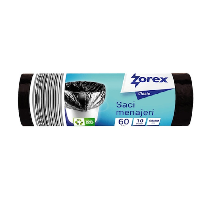 Zorex Classic használati táskák, Űrtartalom 60L, 60x80 cm, 10 db/tekercs