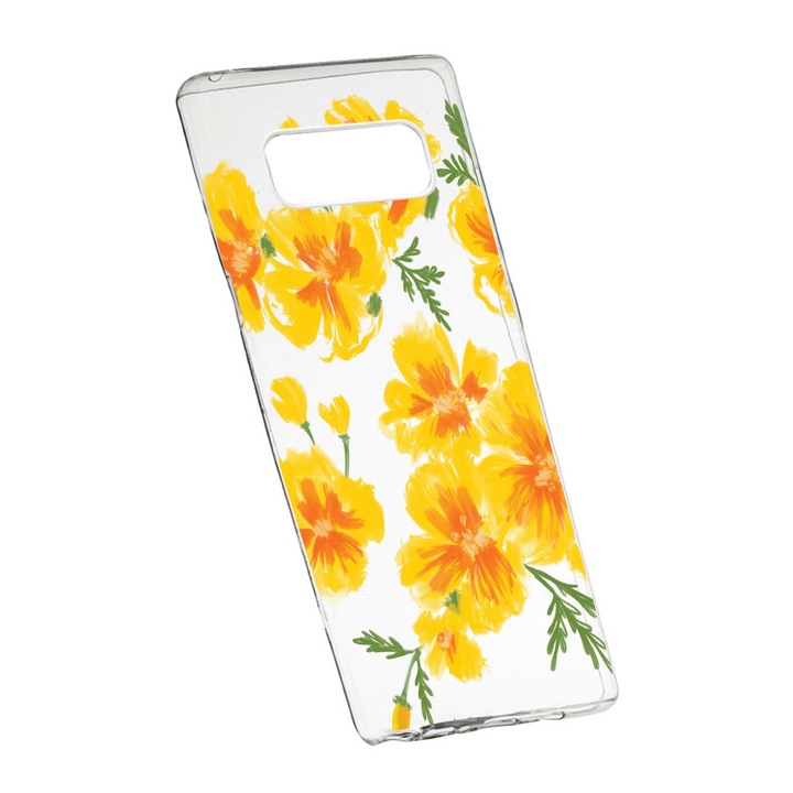 Husa de protectie, Flori, culorile de pastel, pentru Samsung Galaxy Note 9, rezistenta la uzura, anti-alunecare, din silicon Premium, 502