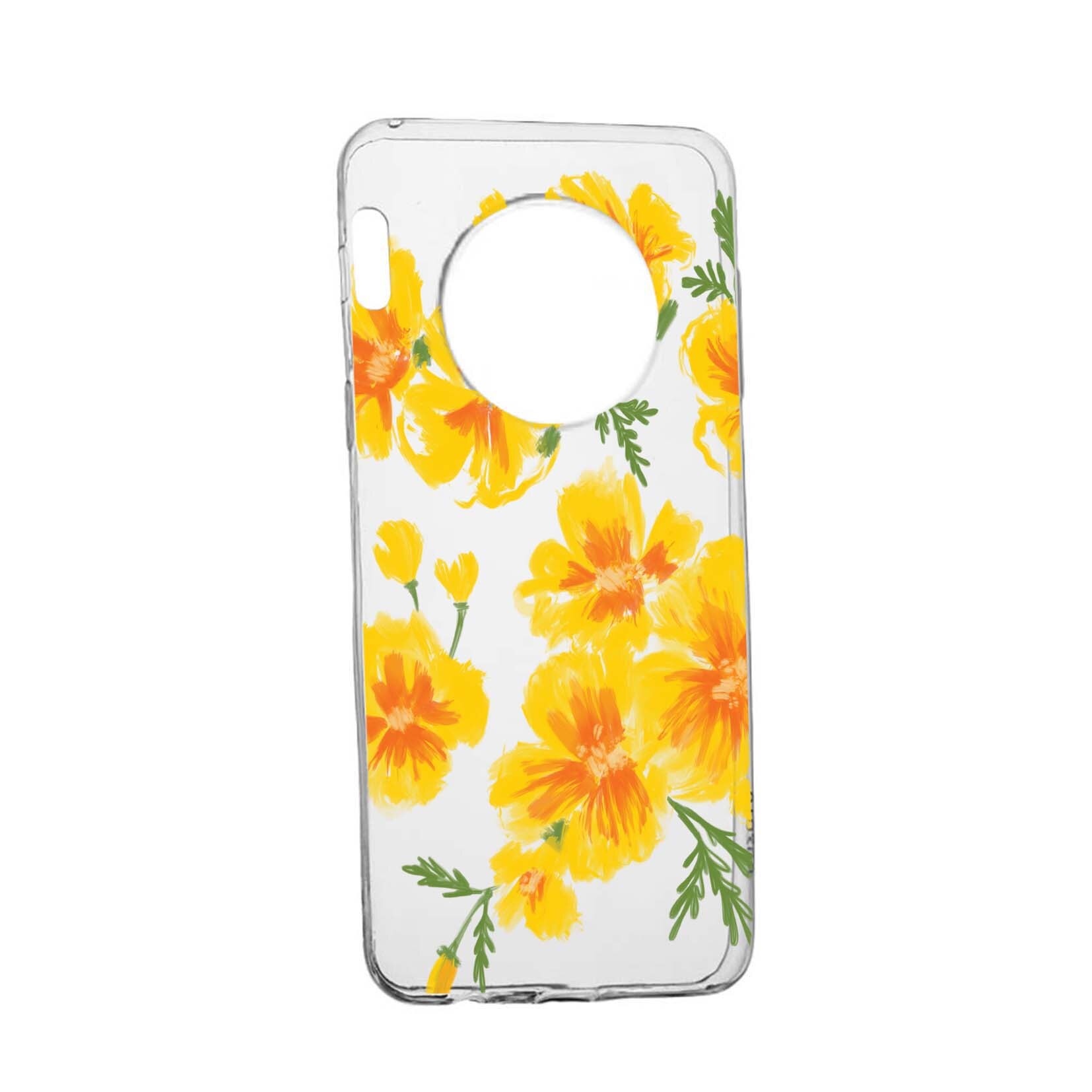 Husa de protectie, Flori, culorile de pastel, pentru Huawei Mate 30, rezistenta la uzura, anti-alunecare, din silicon Premium, 502