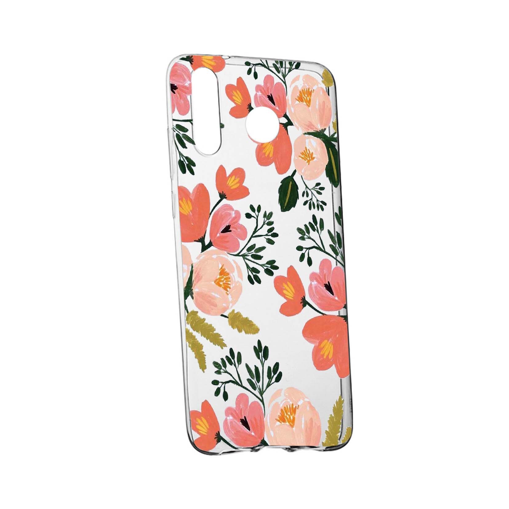 Husa de protectie, Flori, culorile de pastel, pentru Samsung Galaxy A20, rezistenta la uzura, anti-alunecare, din silicon Premium, 504