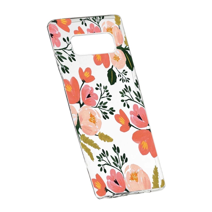 Husa de protectie, Flori, culorile de pastel, pentru Samsung Galaxy Note 9, rezistenta la uzura, anti-alunecare, din silicon Premium, 504