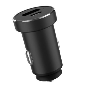 Incarcator Auto Cellara Usb A 2.4a + Usb C Pd 18w Total 30w Aluminiu - Negru Incarcator Auto Cellara Usb A 2.4a + Usb C Pd 18w Total 30w Aluminiu - Negru