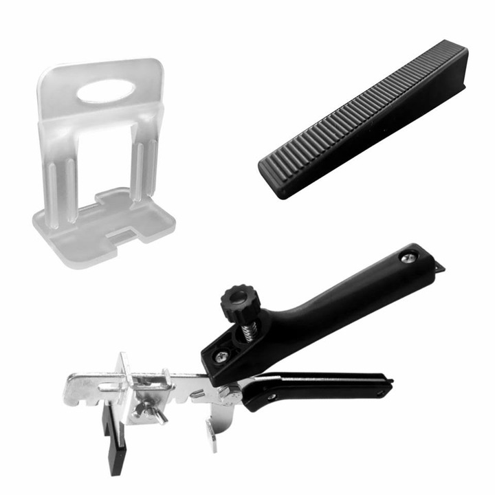 Szett lapszintező talp 1.0 mm SMART Leveling 100 db , ék 100 db és 1 fém fogó