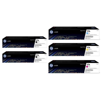 Pachet cartuse toner HP original (117A) W2070A negru x2 W2071A cyan W2072A galben W2073A magenta 3100 pagini Pachet cartuse toner HP original (117A) W2070A negru x2 W2071A cyan W2072A galben W2073A magenta 3100 pagini